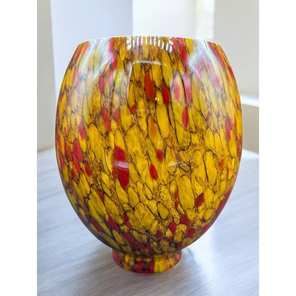 Vintage Replacement Pendant Hand Blown Light Shade Globe Amber, Red, Brown 2" Fi - Picture 2 of 5